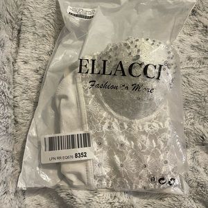 White bedazzled, corset top